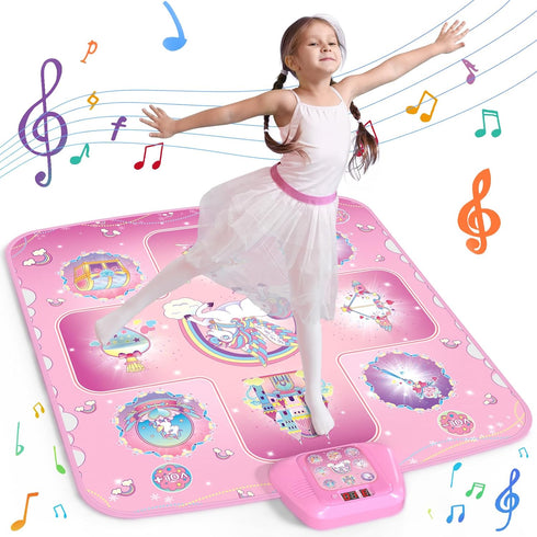 GirlsHome Dance Mat - Unicorn Toys for Girls Rhythm Step Play mat,