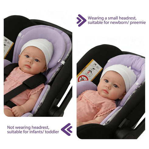Memobella Set, Infant Car Seat Insert, Body Support for Baby Newborn Infant Toddler with Extra Headrest, Shoulder Pads