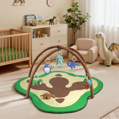 bopopo Tummy 6 Baby Gym Play Mat, Oversize Dinosaur Claws Shaped Time Mat with Detachable Baby Activity Toys, Baby Play