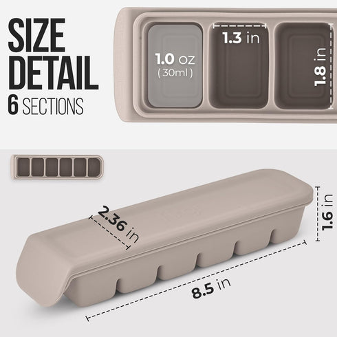 100% (4 Sets 1 oz/6 Silicone Ice Cube Freezer Tray with Lid, Food-Grade Platinum Silicone,Leak Resistance & Dishwasher