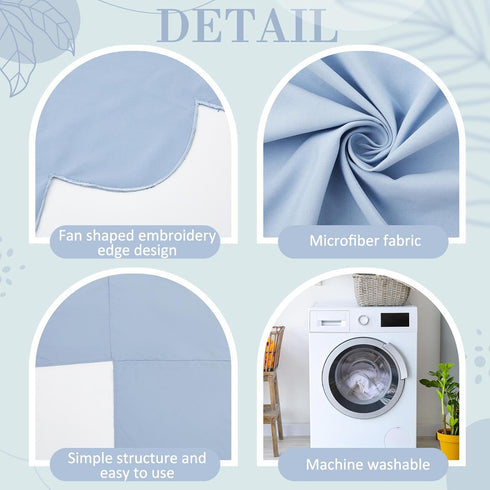 Hahafelt 28"x 52" 14" 4-Sided Blue Scalloped Crib Skirt with Drop Pleated Dust Ruffle with Split Corners for Baby Boys
