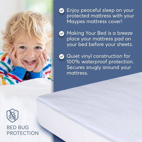 25 38 5 Waterproof Kids Portable Crib Mini Crib Mattress Protector x x in. Baby Mini Vinyl Crib Cover with Zipper