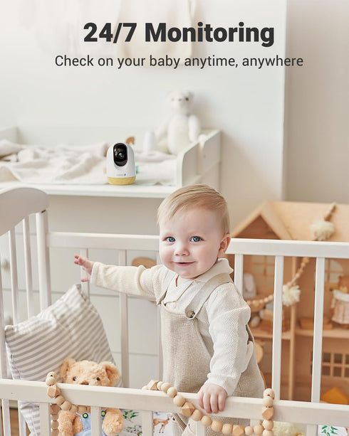 MUBVIEW 5G WiFi Indoor Security Camera, Pet Camera with Phone App, 2K Night Vision, Auto Tracking, 2-Way Audio, Local &