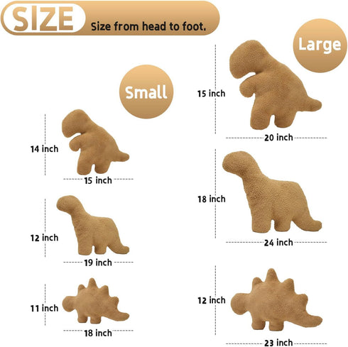 TVVPGG 23 Dino Nugget Plush,Large in Dino Nugget Pillow Stuffed Toy, Funny Dino Chicken Nuggets Pillow Gifts for Kids