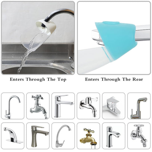 Gjinxi 2 Pack Bathtub Extender Silicone Faucet Extender for Kids Kitchen Sink Bathtub Spout Baby Bathroom Faucet