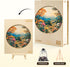300 13.4in Wooden Puzzles for Adults Pieces, Scenic Mountain Landscape Round Wood Jigsaw Puzzle, Unique Irregular Laser
