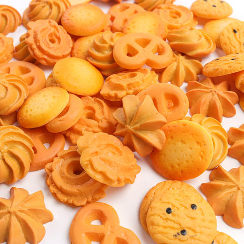60Pcs X Hot Popcorn Fake Cookies Mini Fake Cookies Artificial Pastries Food Fake Biscuits Model for DIY Craft Home