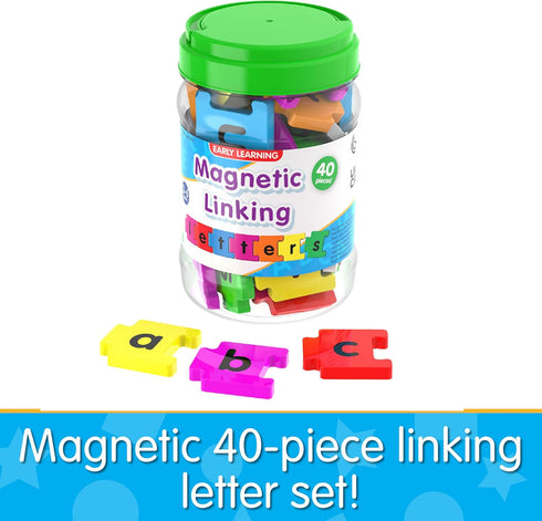 The Learning Journey Magnetic Linking Letters | Set of 40 Colorful ABC Magnets | Lowercase Letters for Toddlers 3+ |
