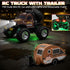 Snugzy 1:64 2.4Ghz Mini RC Car Scale RC Truck for Kids with Trailer Remote Control Rechargeable RC Cars Toy Gifts