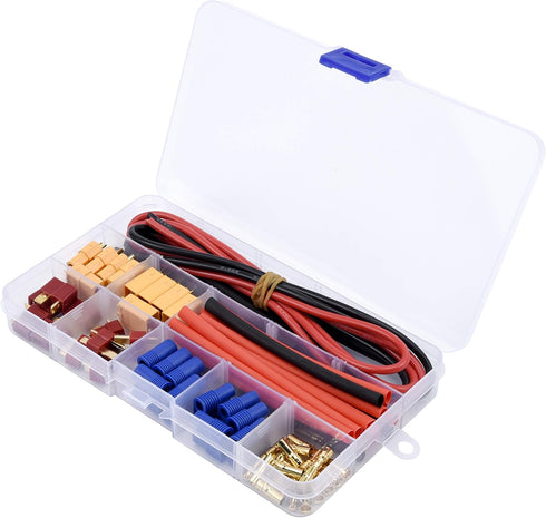 T-Plug EC3 XT60 Male Female Connector Adapters with 14AWG Silicone Wire, 52PCS for RC ESC Lipo Battery
