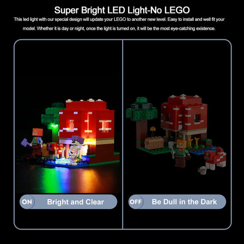 BrickBling LED Light for Lego Mushroom House 21179 Building Kit - Creative Light Kit for Playset