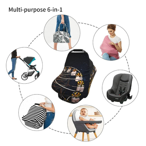 Schgap Ferris Wheel Car Seat Cover for Babies Nursing Cover Breastfeeding Baby Carrier Covers Carseat Canopy for Shower