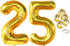 KatchOn Gold 25 Balloon Numbers, 40 Inch, 25th Birthday Balloons with Confetti