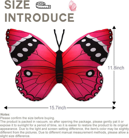 CHELEI2019 15.7" Pink Butterfly Pillow Plush Toy, Stuffed Animal Gift for Kids
