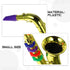 EXCEART Kids Saxophone Toy - Plastic Musical Wind Instrument with 8 Rhythms, Metallic Golden for Early Education