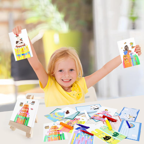 Set, GAKICO Rainbow Scratch Art for Kids: Creative Squeegee Painting Kits, Rainbow Scratch Paper Art Squeeze Magic
