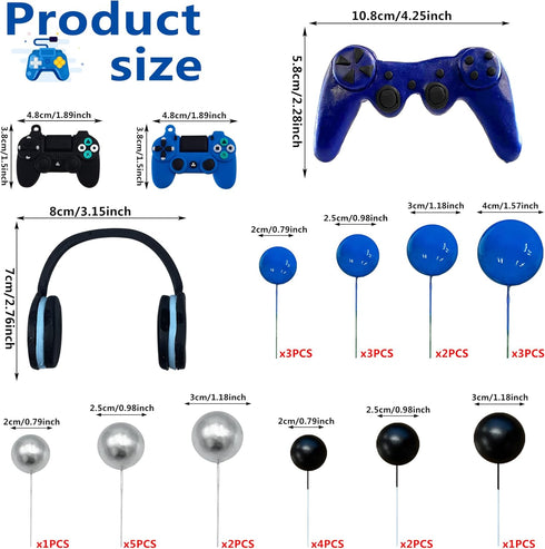 30 PCS Video Game Themes Cake Toppers for Game Theme Birthday Party Cake Decoration