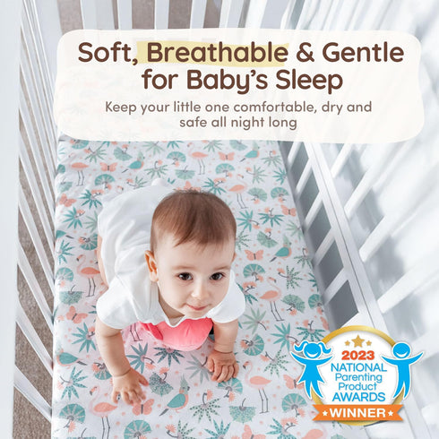 Sets 28"x52", 8" 2Pack 100% Baby Crib Sheets Girls Toddler Bed Sheets Cotton Fitted Crib Sheet Deep Pocket, Baby