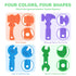 TYRY.HU Baby Teething Toys, BPA Free Silicone Baby Molar Teether Chew Toys, Hammer Wrench Spanner Pliers, 4 Packs