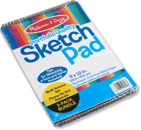 Melissa & Doug Sketch Pad (9 x 12 Inches) - 50 Sheets, 2-Pack, FSC Certified for Art Projects and Drawing