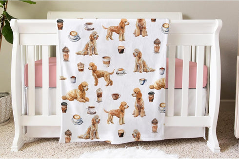 SqtmuHLuo 60x80inch Baby Blanket for Boys Girls Poodle Flannel Baby Swaddle Blankets Dog Crib Stroller Nursery