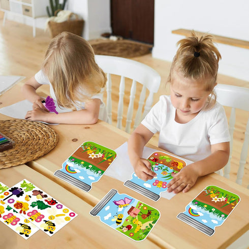 Hedeey 12 Packs Summer Set, 12) Insect Craft Kits, Make Your Own Bug Paper Craft Spring DIY Art Craft Kits for School
