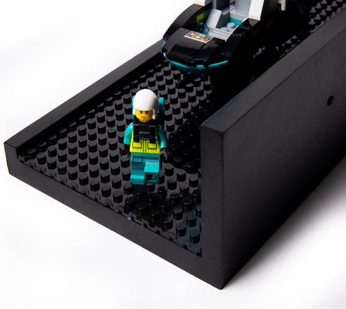 16-inch Building Brick Display Shelves, Set of 2 in Black, Compatible with All Toy Brick Brands