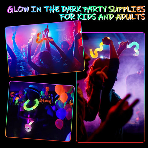 HAMIMOS 48 PCS Light Up Pop Tubes Glow Sticks, Christmas Halloween Light Toys Party Decorations Supplies Favors