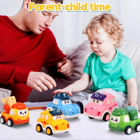 TGXLAK 12 Set 1 2 3 12-18 Set, 1 2 1st 1 2 3 Pcs Pull Back Cars Toys for Year Toddlers, Baby Car Toys for Months