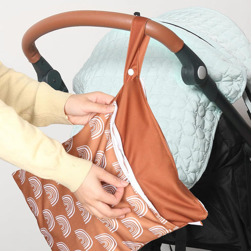 Bottone 3pcs Baby Nappy Bag Reusable Dry Wet Bag Diaper Underwear Washable Wet Bag Infant Diaper Milk Bottle Storage
