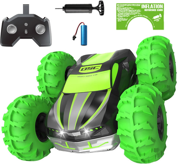 LM-15 Remote Control Car, 4WD RC Stunt Car with Inflatable Tires, Double-Sided