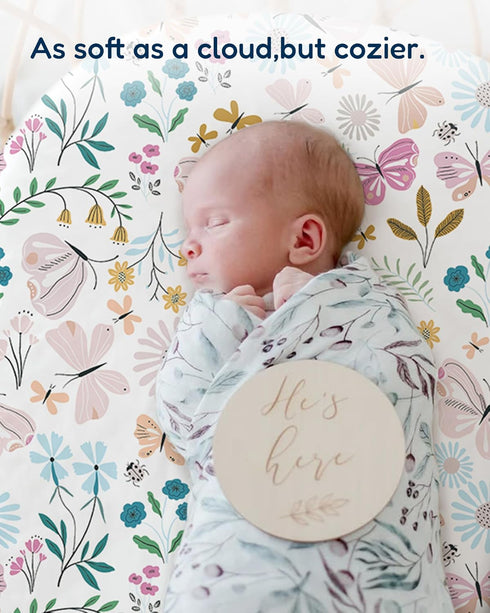 2 Pack Bassinet Fitted Sheets Compatible with SNOO Happiest Baby Oval Bassinet - Buttery Soft, Silky Comfort, Premium
