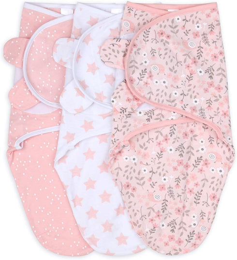The Peanutshell Baby Swaddle Blankets Set of 3 - Baby Girl Sleep