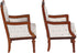 Wooden Dollhouse Armchairs, Set of 2, Dining Lounge Chairs for Miniature Furniture, 3 inch to 6 inch Dolls
