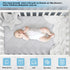 TILLYOU Play Yard Sheets Pad - Waterproof Quilted Playpen Sheets, Soft with 1''-3'' Deep Pocket, 39"x27", Light Grey