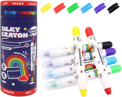 Lebze Jumbo Crayons for Toddlers, 6 Colors Washable Crayons, Easy to Hold