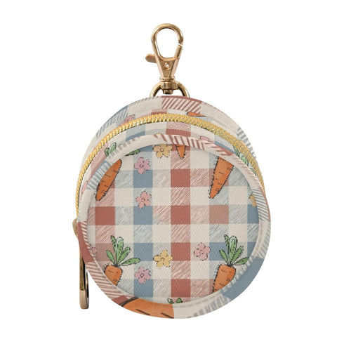 PYBUG Carrot Round Pacifier Storage Case, Polyester & TPU Lined with Hook Buckle,