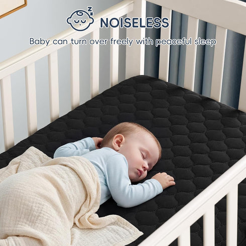 2 Pack 52''x28'' 8", david's kids Waterproof Crib Mattress Protector Pad Cover Stretch up to Fitted Standard Crib