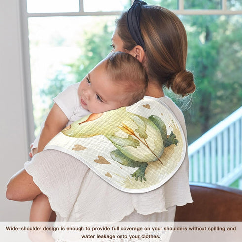 YETTASBIN Watercolor Frog Muslin Baby Burp Cloth, Super Soft Absorbent Cotton Burp Rag Baby Bibs Feeding Cloth