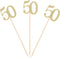Pack of 10 Gold Glitter 50th Birthday Centerpiece Sticks - Number 50 Table Topper Age Letter Decorations