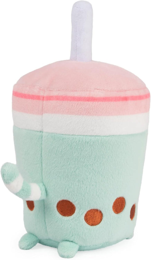 GUND Pusheen Boba Tea Cup Plush Cat Stuffed Animal - Ages 8 and Up, Green/Pink, 6”