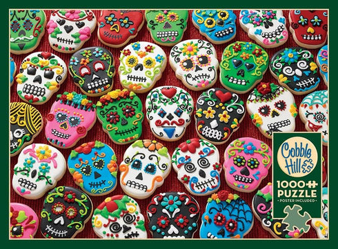 Cobble Hill 1000 Piece Puzzle - Sugar Skull Cookies with Sample Poster Included