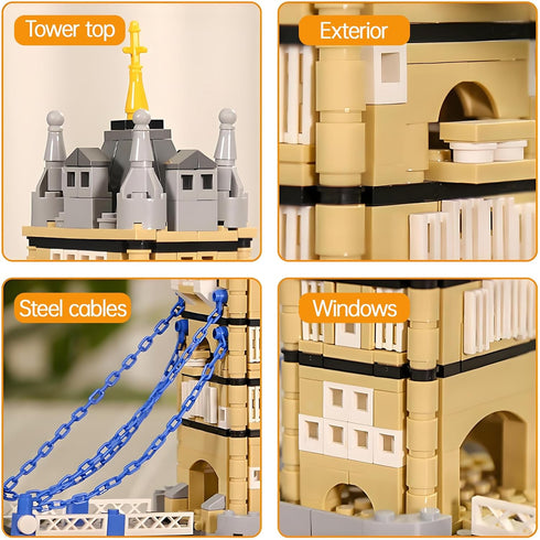 LQPFBSM Sets 969PCS London Twin Tower Bridge Building Blocks London Architecture Building Kits Famous Landmark Model