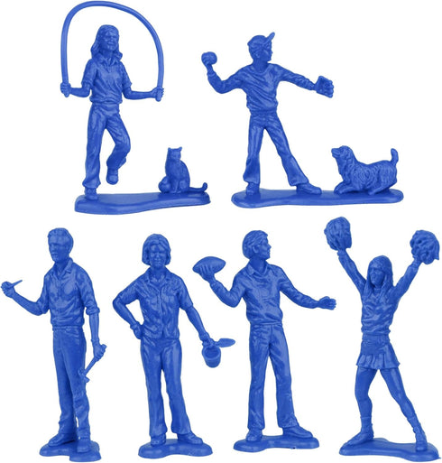 Tim Mee PEOPLE Play Figures - 18pc Playset in Yellow, Red, & Blue - Made in USA