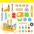Set 91PCS 3 4 5 (91Pcs) Wooden Kids Tool with Electric Screwdrivers, Educational STEM Construction Toys, Wooden Tool