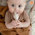 RaZbaby Baby Fruit Feeder Pacifier - Silicone Teething Toy for Infants 6M+, BPA Free, Tan, Add Frozen or Fresh Food