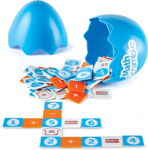 Learning Resources Math Scramble Game, Educational Math Games for Kids, Early Skills Addition and Subtraction 87 Pieces