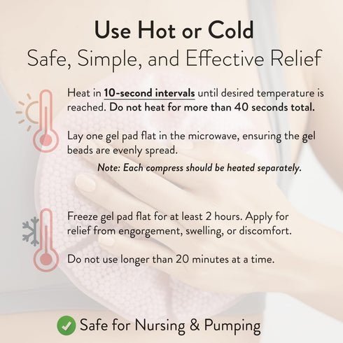 Packs 2 Packs Hot and Cold Breast Ice | Breastfeeding Essentials, Works with Most Pumps | Helps Relieve Engorgement