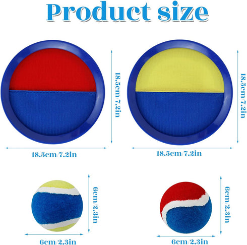 Toss and Catch Game Set - Outdoor Games with 4 Paddles, 4 Balls, and Storage Bag, Classic Beach Yard Games