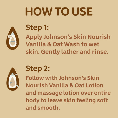 Johnson's Baby Lotion for Dry Skin, 16.9 fl. oz - Skin Nourish with Vanilla & Oat Scents, Hypoallergenic